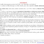 26. října 2014 - ohlášky