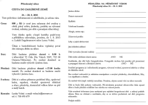 Příměstský tábor 2015 - přihláška