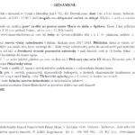 Oznámení patnáctá neděle